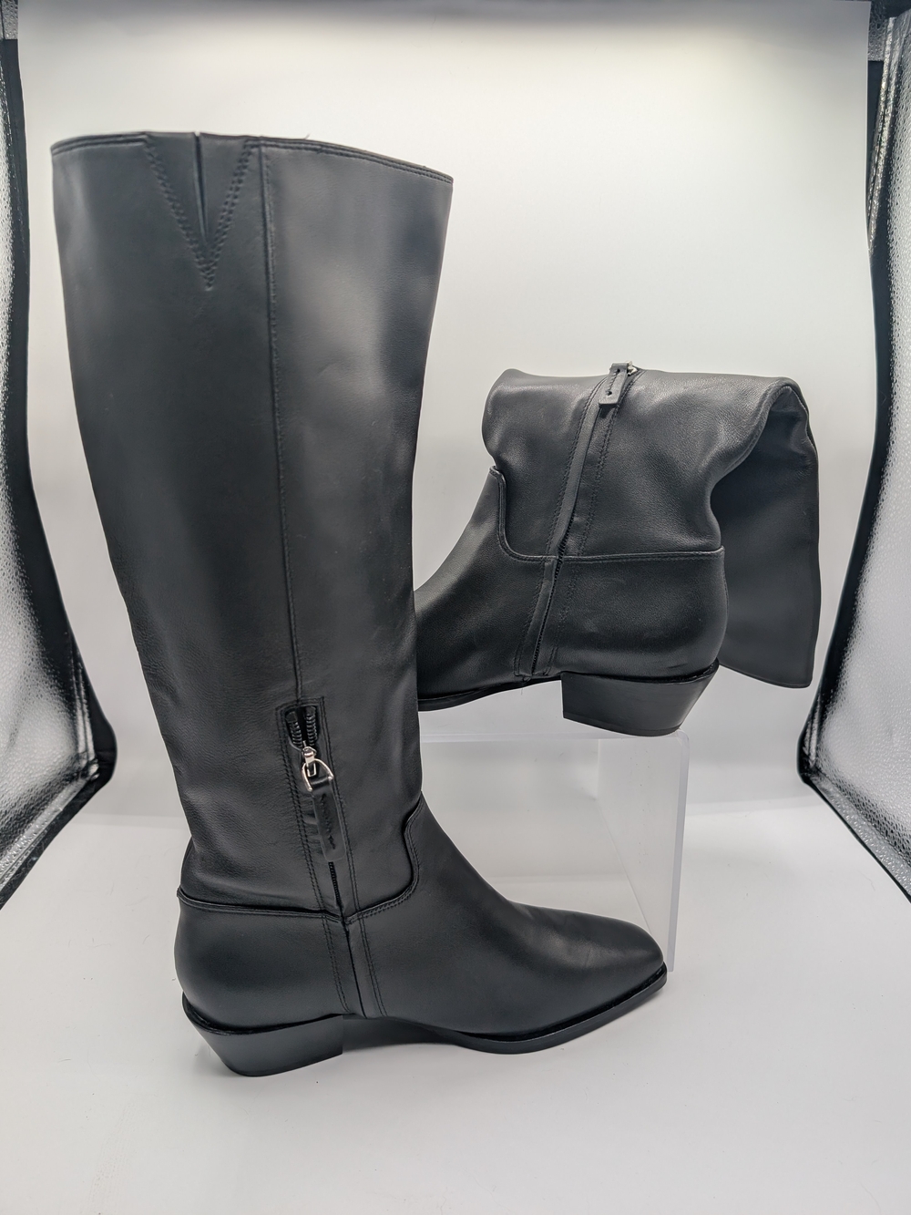 Nordstrom Black Over-the-Knee Leather Boots NWOT